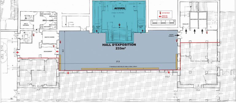 Photo du plan du premier niveau du palais des congrès de Grasse